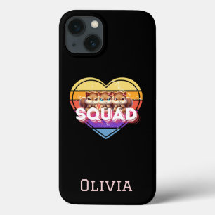 Cute Girly Squirrel Squad with Retro Vintage Heart iPhone 13 Case