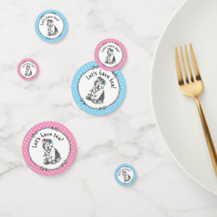 Cute Girly Tea Party Old English Sheepdog (Grey 1) Confetti