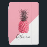Cute girly tropical pink and white pineapple iPad pro cover<br><div class="desc">Stylish pink pineapple design.</div>