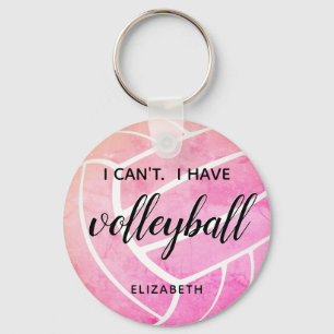 cute girly typography I can't I have volleyball Keychain