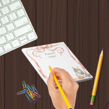 Cute Girly Unicorn Personalized Notepad