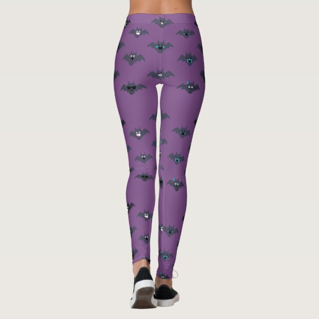 Cute Girly Vampire Bats ANY COLOR Yoga Running Leggings (Back)