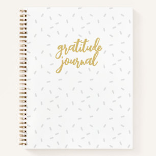 Cute Girly White Confetti Modern Gratitude Journal