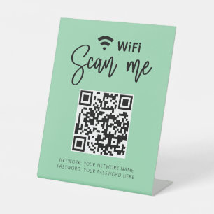 Cute Girly Wifi QR Code Salon Business Pedestal Sign