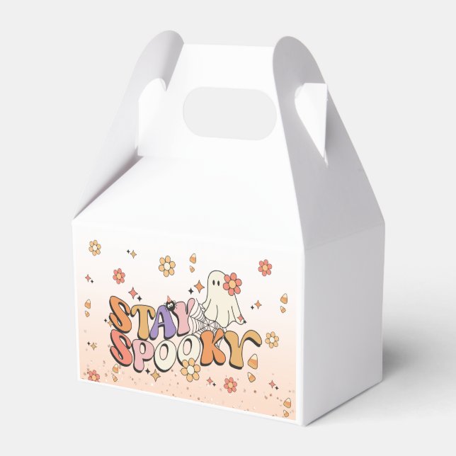 Cute Glam Girly Glitter Stay Spooky Halloween Favor Box (Front Side)