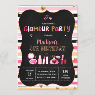 Cute glamour birthday party invitation