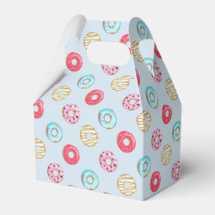 Cute Glazed Doughnut Pattern Light Blue Favor Box