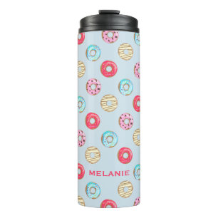 Cute Glazed Doughnut Pattern Personalised Thermal Tumbler