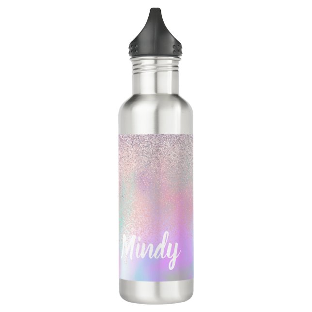 Cute Glitter and Sparkles Faux Hologram  710 Ml Water Bottle (Left)
