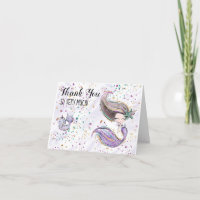 *~* Cute Glitter Mermaid Baby Shower Thank You