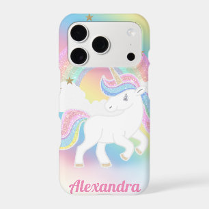 Cute Glitter Rainbow and Unicorn with Custom Name
