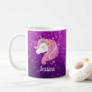 Cute Glitter Unicorn Coffee Mug