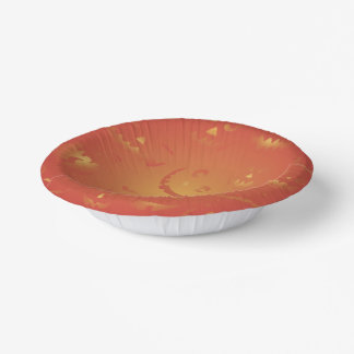 Cute Glowing Orange Halloween Pumpkins Paper Bowls Paper Plate