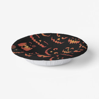 Cute Glowing Pumpkin Faces Paper Bowls Paper Plate