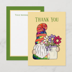 Cute Gnome add message  Thank You Card