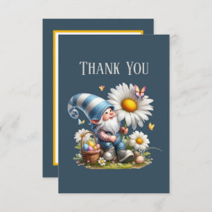 Cute Gnome add message  Thank You Card