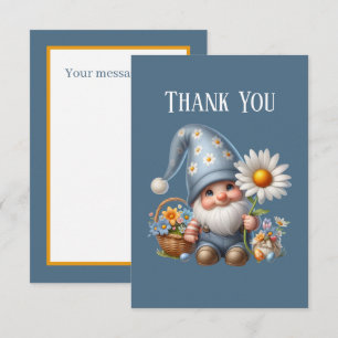 Cute Gnome add message Thank You Card