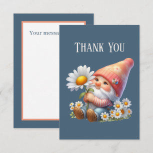 Cute Gnome add message  Thank You Card