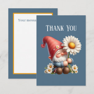 Cute Gnome add message  Thank You Card