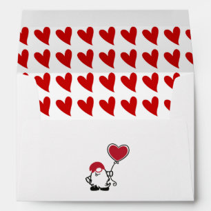 Cute Gnome and Hearts Envelope