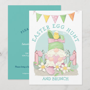 Cute Gnome Bunny Easter Egg Hung invitation