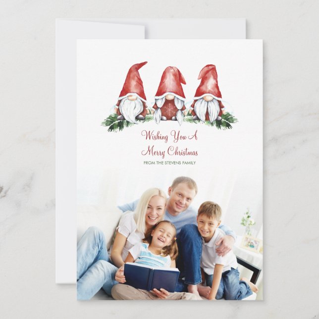 Cute Gnome Carte photo de vacances (Devant)