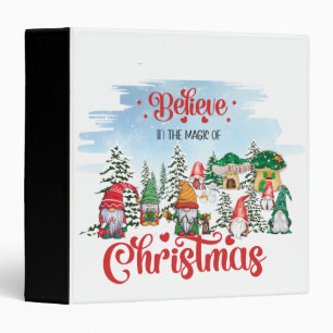 Cute Gnome Celebrating Christmas Holiday Binder