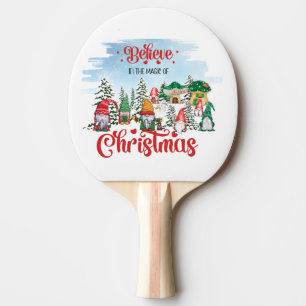 Cute Gnome Celebrating Christmas Holiday Ping Pong Paddle