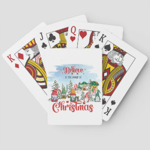 Cute Gnome Celebrating Christmas Holiday Playing Cards