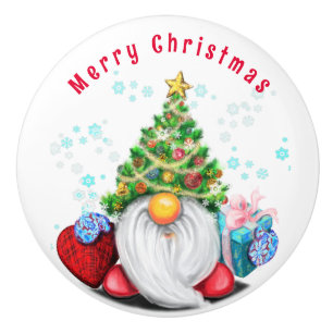 Cute Gnome Christmas Ceramic Knob