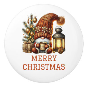 Cute Gnome Christmas Ceramic Knob