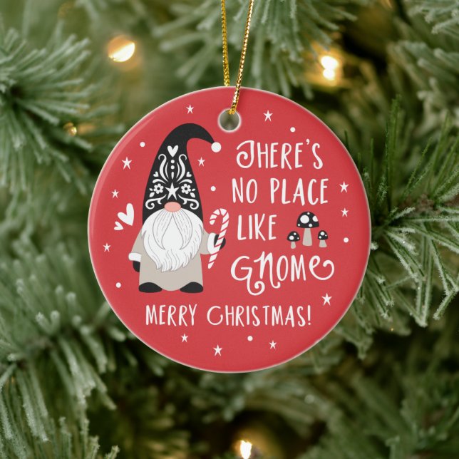 Cute Gnome Christmas  Ceramic Ornament (Tree)