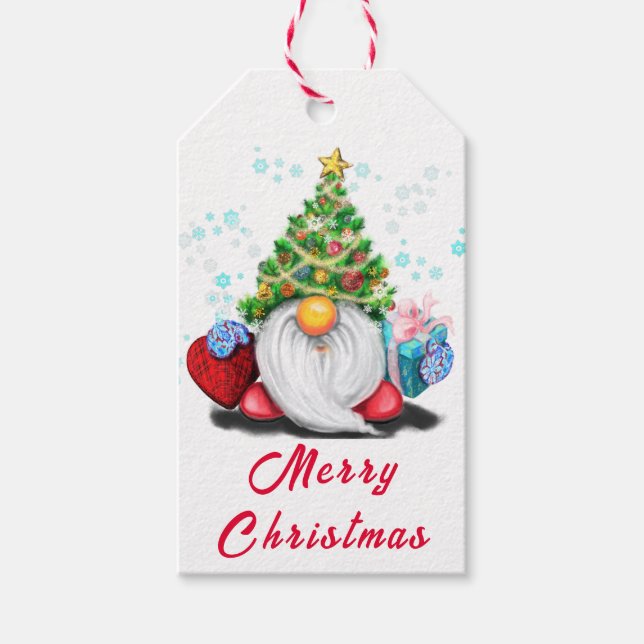 Cute Gnome Christmas Gift Tags  (Front)