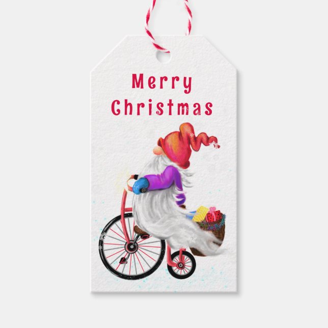 Cute Gnome Christmas Gift Tags (Front)