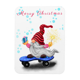 Cute Gnome Christmas Magnet