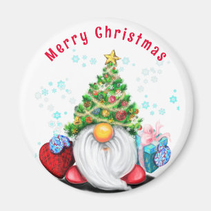Cute Gnome Christmas Magnet