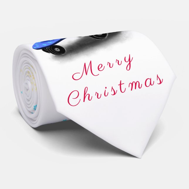 Cute Gnome Christmas Neck Tie (Rolled)