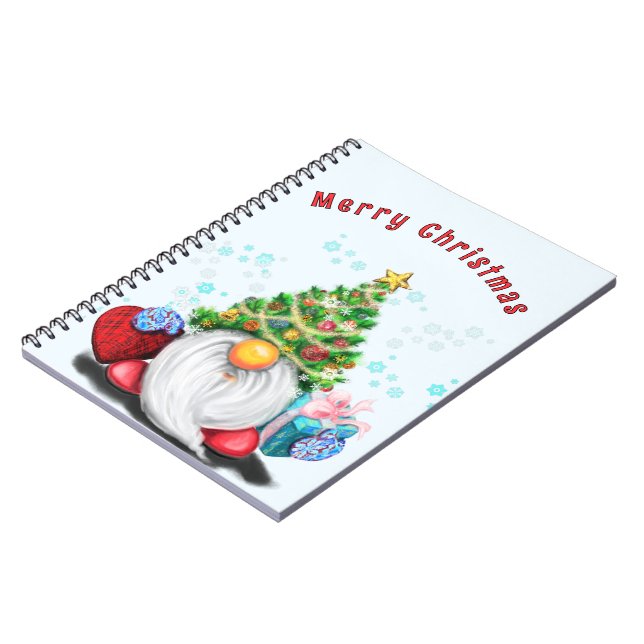 Cute Gnome Christmas Notebook (Left Side)
