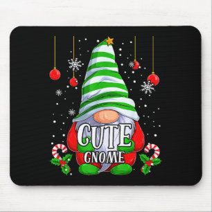 Cute Gnome Christmas Pajamas Matching Family Group Mouse Pad