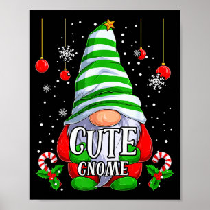 Cute Gnome Christmas Pajamas Matching Family Group Poster