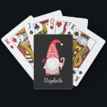 Cute Gnome Christmas Playing Cards<br><div class="desc">A cute gnome with mushroom,  personalized with your name. So fun for a Christmas stocking stuffer. Designed for you by Blackberry Boulevard.</div>