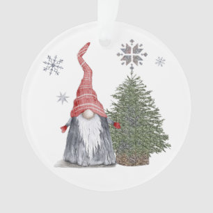Cute Gnome Christmas Tree Happy Holidays Names Ornament