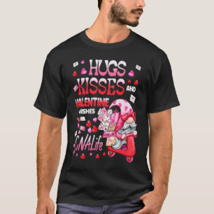 Cute Gnome CNA Life Nurse Hugs Kisses Valentines D T-Shirt