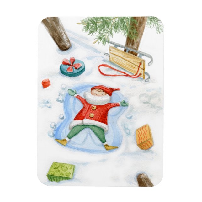 Cute Gnome colourful watercolor Magnet (Vertical)