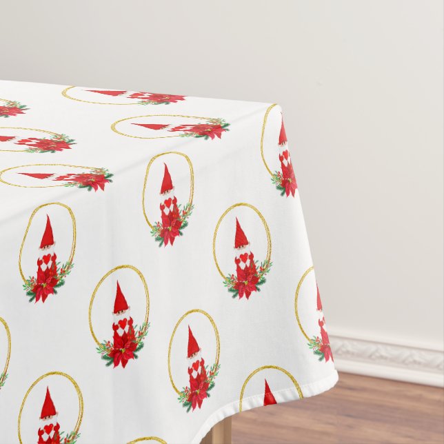 Cute Gnome et la nappe Motif de couronnes de Noël (In Situ)