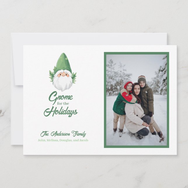 Cute Gnome for the Holidays Family Photo Holiday C (Front)