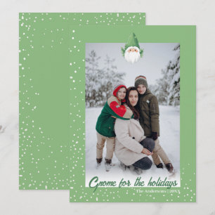 Cute Gnome for the Holidays Family Photo Holiday Card