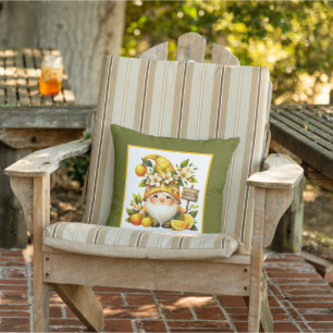 Cute gnome garden welcome  outdoor pillow