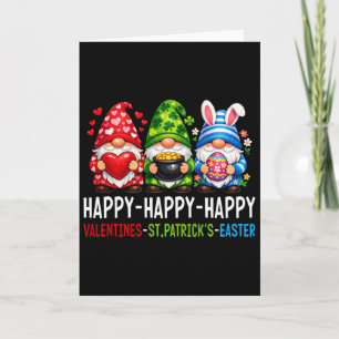 Cute Gnome Happy Valentines St Patricks Easter Hol Card