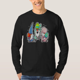 Cute Gnome Hugs Bunny Egg Hunting Gnomes Happy Eas T-Shirt